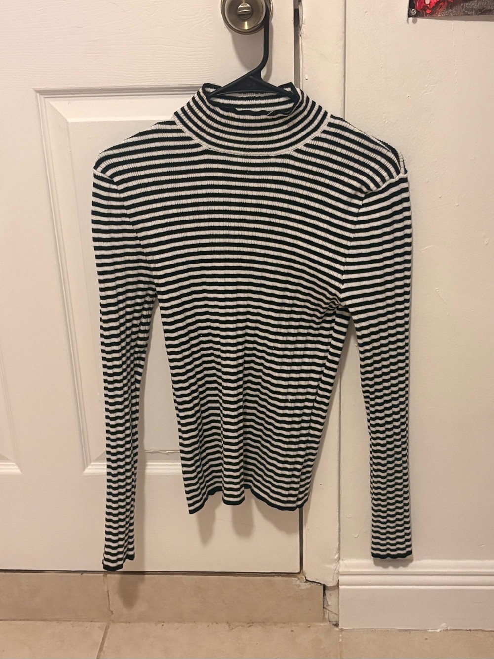 Fox Black and White Striped Long Sleeve Tee